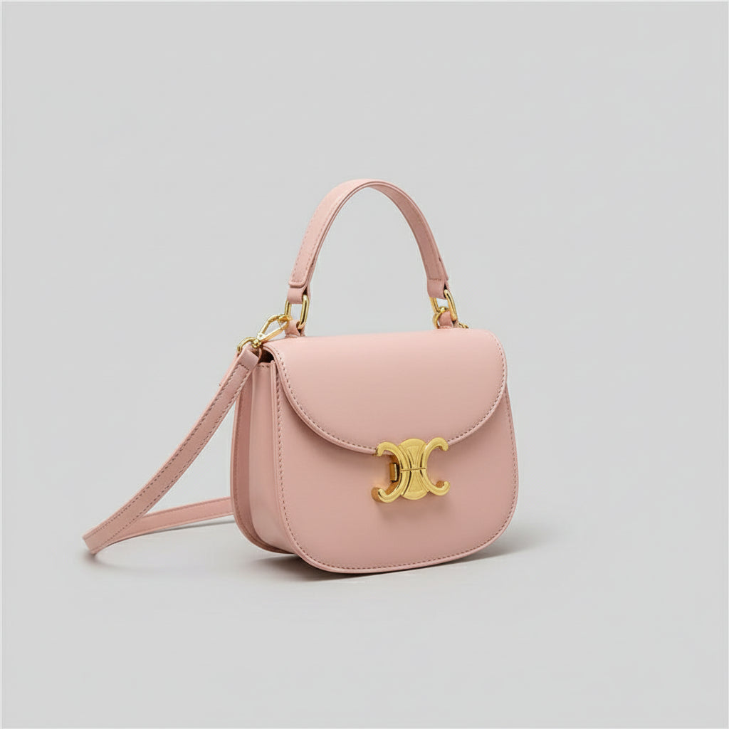 Bolso Isabel - Bolso de Hombro Estructurado con Broche Triunfo Dorado