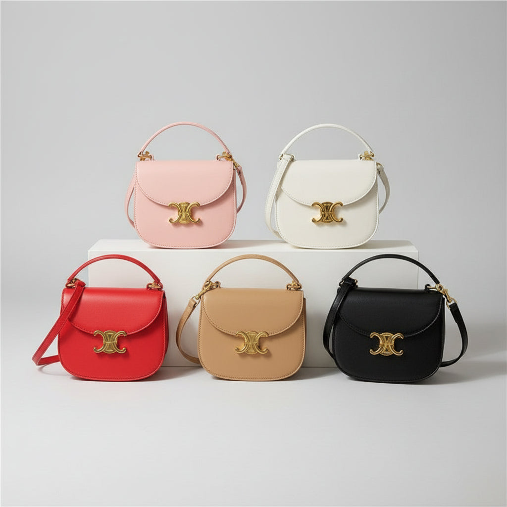 Bolso Isabel - Bolso de Hombro Estructurado con Broche Triunfo Dorado