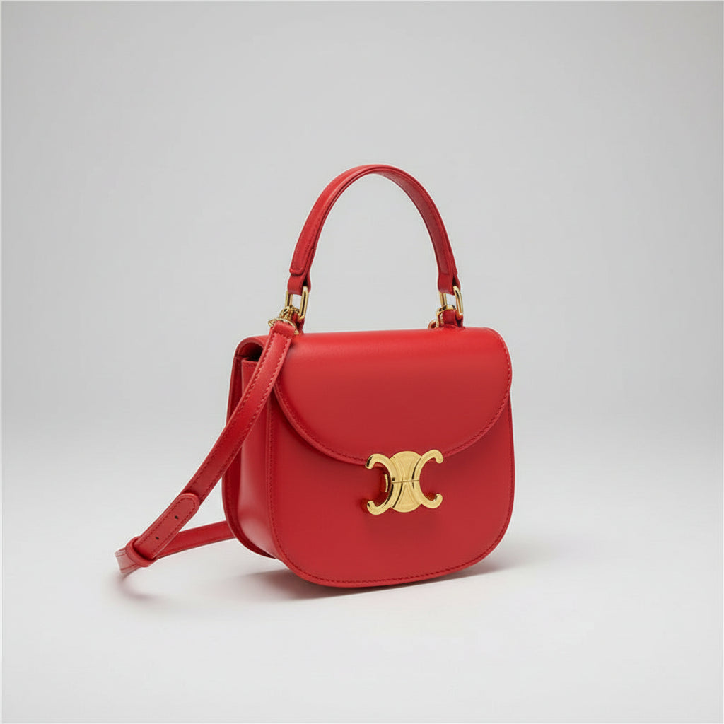 Bolso Isabel - Bolso de Hombro Estructurado con Broche Triunfo Dorado